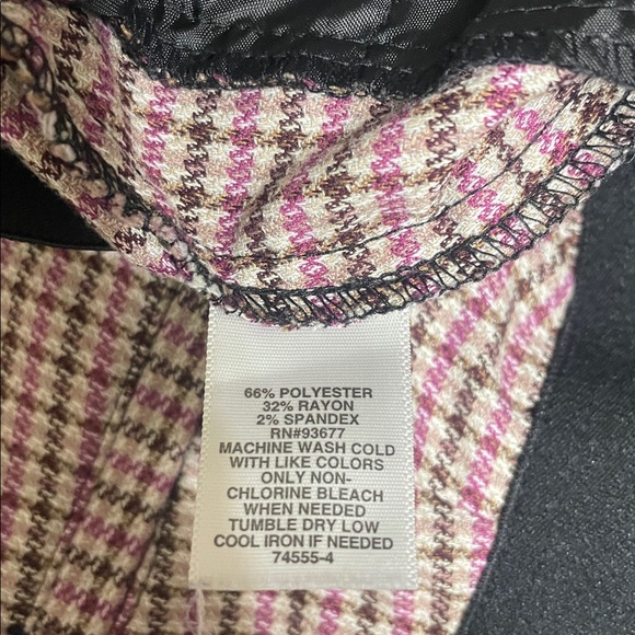 Liz Claiborne Purple and Black Checkered Pants - Picture 7 of 8